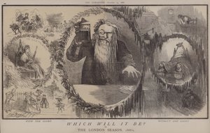 Hvilken blir det? eller, London-sesongen 1868-9 (litho-farge) av Matthew
