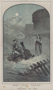 Hvem går dit? eller, venn eller fiende (farge litho) av Matthew