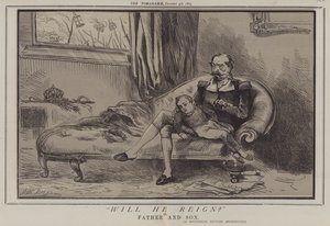Vil han regjere? eller, far og sønn (farge litho) av Matthew
