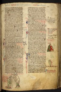 Royal 14 C. VII f.122r Roger Nigel, biskop av London, innviet Edmund av Abington som erkebiskop av Canterbury;