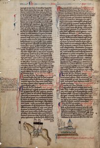 To tempelherrer på én hest Fra Chronica maiora I av Matthew Paris, 1200-tallet