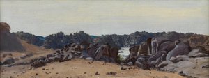 Ørken og steiner (olje om bord)