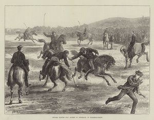 Offiserer som spiller Polo (hockey på hesteryggen) på Woolwich-Common