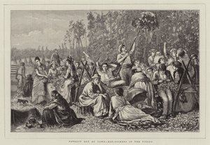 Fattigdom utenfor byen, Hop-Pickers in the Fields
