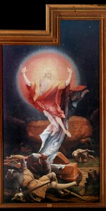 Altertavle av Issenheim (eller Isenheim): "" Oppstandelsen""" Paneler av Mathis Neithardt Gothardt dit Matthias Grunewald (1480-1528) (ec.all.) 1512-1516 Colmar, Musee Unterlinden