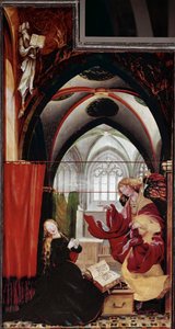 Bebudelsen, altertavle av Issenheim (olje på panel