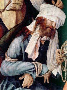 Detalj av Mocking of Christ olje på lerret av Matthias Grünewald