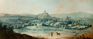 Distant View of Clitheroe, ca. 1730 (olje på lerretstavle) av Matthias Read