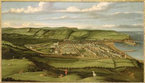 Whitehaven, Cumbria, Viser Flatt Hall, ca. 1730-35 (olje på lerret) av Matthias Read