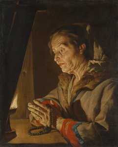Gammel kvinne som ber, sent på 1630-tallet eller tidlig på 1640-tallet.