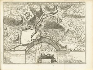 Beleg van Huy, 1705 Plan over byslottet og fortet i Huy beleiret av Armies of S.A.E. de Baviere & du Marechal de Villeroy le 26. mai 1705 (tittel på objekt)