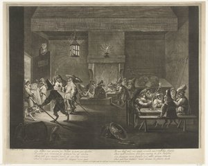 Garderom med aper, ca 1720 av Matthijs Pool