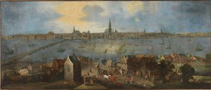 Utsikt over Antwerpen Roadstead, mellom 1682 og 1702. av Matthijs Schoevaerdts