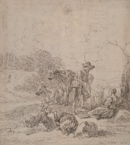 Pastoral scene av Matthys van den Bergh