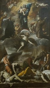 Skisse av votivfresken for pesten i 1656