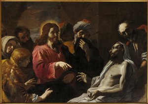 Resurrection of Lazarus, andre halvdel av 1600-tallet (olje på lerret) av Mattia (1613 99) Preti