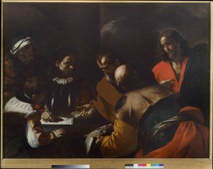 Sankt Peter betaler hyllestpengene av Mattia Preti