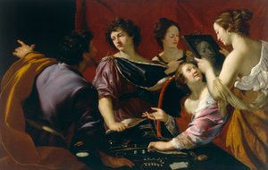 Tasso ved hoffet i Ferrara (eller Allegory of the Five Senses), detalj av synets allegori, ca. 1630-90