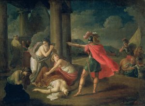 Døden til Camilla, søster til Horatius, 1787 av Matvei Ivanovich Puchinov