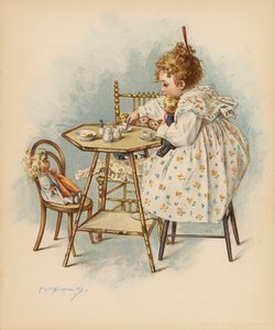 Morsomsorg (farge litho) av Maud Humphrey