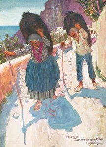Kullbærere, Amalfi (fargelitografi)