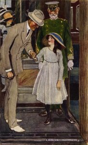 Besøk til Bagdad: Entering the Elevator (farge litho)