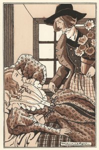 Illustrasjon for Scenes de la Vie de Boheme av Henri Murger (litho) av Maurice Berty