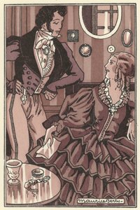 Illustrasjon for Scenes de la Vie de Boheme av Henri Murger (litho) av Maurice Berty