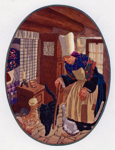 Den stygge andungen (farge litho) av Maurice Berty
