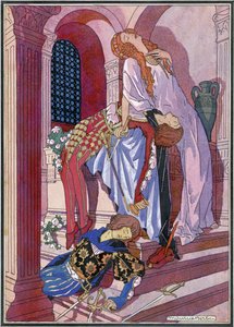 The Death of Romeo and Juliet, siste scene av stykket av William Shakespeare (1564-1616) (litho)