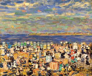 Stranden ved St. Malo, ca. 1907 av Maurice Brazil Prendergast