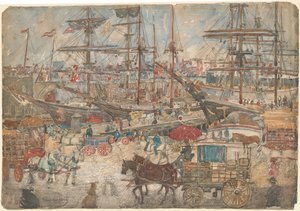 Docks, East Boston, 19001904. av Maurice Brazil Prendergast