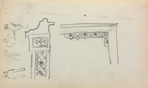 Italiensk skissebok: Arkitektoniske detaljer og figurer side 199, 1898-1899. av Maurice Brazil Prendergast