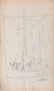 Italiensk skissebok: Båt med figurer side 172, 1898-1899. av Maurice Brazil Prendergast