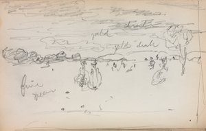 Italiensk skissebok: Landskap side 57, 1898-1899. av Maurice Brazil Prendergast