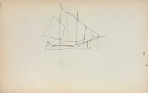 Italiensk skissebok: Seilbåt side 224, 1898-1899. av Maurice Brazil Prendergast
