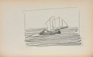 Italiensk skissebok: Seilbåt side 75, 1898-1899. av Maurice Brazil Prendergast
