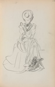 Italiensk skissebok: Sittende kvinne side 114, 1898-1899. av Maurice Brazil Prendergast