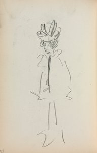 Italiensk skissebok: Stående kvinne 34 Se side 126, 1898-1899. av Maurice Brazil Prendergast