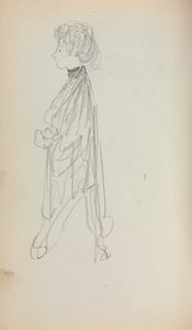 Italiensk skissebok: Stående kvinne i profil side 51, 1898-1899. av Maurice Brazil Prendergast
