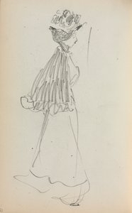 Italiensk skissebok: Stående kvinne på profilside 130, 1898-1899. av Maurice Brazil Prendergast