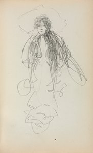 Italiensk skissebok: Stående kvinne side 219, 1898-1899. av Maurice Brazil Prendergast