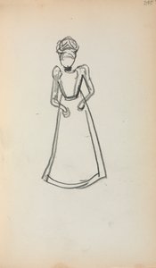 Italiensk skissebok: Stående kvinne side 240, 1898-1899. av Maurice Brazil Prendergast