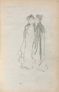 Italiensk skissebok: To stående kvinner side 4, 1898-1899. av Maurice Brazil Prendergast