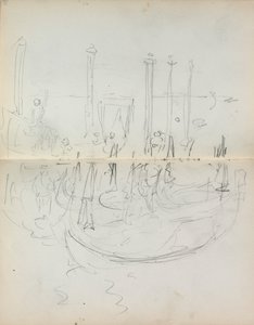 Italiensk skissebok: Venetian Harbor View side 37 og 38, 1898-1899. av Maurice Brazil Prendergast