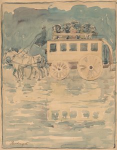 Parisisk omnibus, 18931894. av Maurice Brazil Prendergast