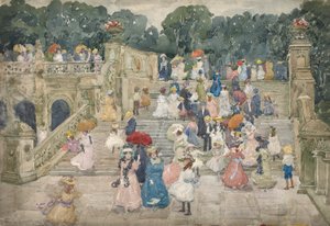 The Terrace Bridge, Central Park av Maurice Brazil Prendergast