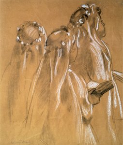 Jenter med kransene, 1905-1906. av Maurice Denis