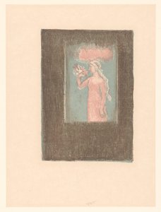 Ung jente med blomster foran et vindu av Maurice Denis