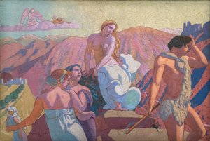 The Story of Psyche, Panel VI. Psyches slekt tok farvel på en fjelltopp